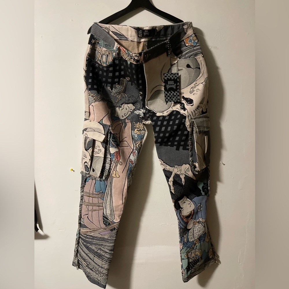 Rebel Vengeance Artistic Patchwork Men Pants ( 36x34)